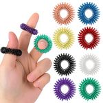 8 Pieces Acupressure Rings-Spiky Sensory Finger Rings Acupuncture Rings Fidget for Silent Stress Reducer and Massager Improves Blood Circulation