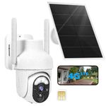 Geekee 4G LTE Cellular Security Cameras Wireless Outdoor Solar Battery Powered Cameras With SIM Card 2K 360° View for Home Security Outside Color Night Vision Motion Detection IP65 SD/Cloud Storage