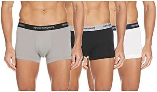 Emporio Armani Bodywear Men s Knit Boxers Trunk Pack of 3 , Nero, Large UK