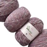 Merino-Moments Knitting and Crochet Merino Wool Multicolor Yarn Set of 4 (456yds/400g), Thick Chunky Weight #5, Great for Baby Projects: Sweaters, Blankets, Hats, Mittens, Scarves - Purple Lavender