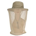 Luwint Mosquito Head Net Hat, Breathable Sun Hat Beekeeper Hat Cap with Veil Khaki