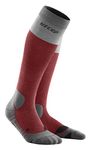 CEP â€“ HIKING LIGHT MERINO REDESIGN SOCKS for women | Long hiking socks with activating compression in Berry/grey | Size II | S