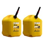 Midwest Can Company 8610 EPA and CARB Compliant 5 Gallon Diesel Can Fuel Container with Flame Shield Safety System and Auto Shut Off (2 Pack)