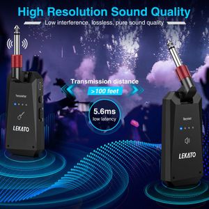 LEKATO 5.8GHz Wireless Guitar System – Transmitter & Receiver