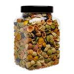 Pack of 3 Large Rectangular Plastic Jars with Lids 2.5 Litre (88oz) – Refillable Wide Neck Slimline Clear Storage Containers with Airtight Black Lids for Kitchen use, Snacks, Sweets & Cereal.