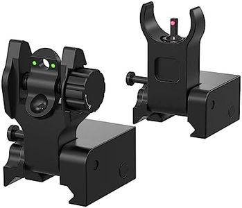 Fiber Optic Iron Sights Flip Up Front and Rear Sites with Green & Red Dot Picatinny Backup Sight Set