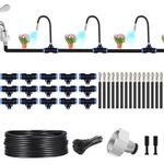 HASTHIP® Automatic Garden Watering System - Slow Drip Irrigation Kit with Tee Connector - Garden Water Dripper for Plants with 15M Long Drip Water Pipe - Outdoor Lawn & Garden Watering Equipment