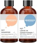 Hempooch™ Pet Shampoo & Leave In Conditioner Bundle - Cherry Zest 250ml | 2 x 250ml bottles | Biodegradable | Made with 100% Cold Pressed Australian Hemp Seed Oil | For Cats and Dogs | Great for skin, joints and general wellbeing