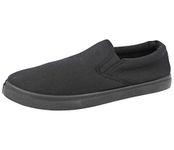 Mens Slip on Canvas Summer Shoes (8 UK, All Black)