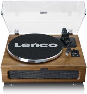 Lenco Giradischi LS-410 - Giradischi Bluetooth - altoparlante integrato 40 Watt RMS - trasmissione a cinghia - preamplificatore - RCA Out e AUX-in - legno LS-410WA marrone