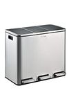 The Step N' Sort, 3 x 18L, 3-Compartment Trash and Recycling Bin with Slow Close lid and Removable Inner Bins