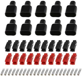 EMSea 10 Pairs Quick Connect Disconnect Battery Terminals Connectors Protective Cases Kit 30A 600V for Automotive Batteries