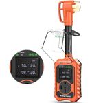 RV Surge Protector 50 Amp Waterproof- Smart 50Amp Power Protectors with Real-Time KWH, Voltage, and Current Monitor Large Screen, LED Display Circuit Analyzer for Camper Travel Trailer