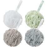AmazerBath Shower Loofah Sponges, 75g exfoliating Bath Sponges for Body Wash Bathroom Men and Women - Set of 4, Neutral Colors