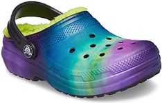 Crocs Kids' Classic Tie Dye Lined Clog | Kids' Slippers, Northern Lights, 4 Toddler