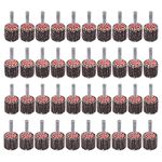 Rocaris 40 Pack Flap Wheel 1" x 1", 1/4" Mounted Shank Aluminum Oxide Grit# 60,80,120,240 for Drill