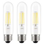 ASOKO Edison Bulb, T10 LED Bulbs Daylight 4000K LED Tubular Bulbs 4W Dimmable Tube Vintage Bulbs 40 Watt Equivalent,E26 Base(3-Pack), 120V