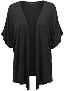 Made By Johnny MBJ Womens Short Sleeve Dolman Cardigan XXXL Black