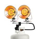 GASLAND Outdoors 30,000 BTU Propane Tank Top Heater, Double Burner Tank Top Heater with Shut-off Valve and Tip-over Switch, Portable LP Gas Heater for Camping, Garage, Porch, Outdoor Sports Event