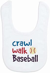 Baseball Baby & Infant Bib | Crawl Walk Baseball | Soft Microfiber Bib