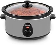 Andrew James 3.5L Slow Cooker, Removeable Easy Clean Ceramic Crock Pot Bowl, 3 Temperature Settings, Energy Efficient, Tempered Glass Lid, Cool Touch Handles & Non-Slip Feet (Grey)