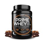 QNT Prime Whey, Complete blend (whey Isolate, Whey Hydrolysate & Whey Concentrate) 1Kg | Choco Badam Flavour | 29 Servings | 50g Whey Protein per 2 scoops| 9.4g BCAA | For Lean Muscle & Body Tone