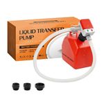 Battery Powered Fuel Transfer Pump/Portable Automatic Siphon Gas Pump for Gasoline Diesel Fuel Fluid Liquid with Auto-stop Flexible Long Hose and 3 Adaptors Fit Most Gas Cans (Outtake Hose 51")