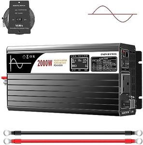 Xijia 2000W (Peak 4000W) Pure Sine Wave power Inverter DC 24V to AC 230V 50HZ Solar converter For Home Use car (DC24V (Range 20V-30V) 2000W)