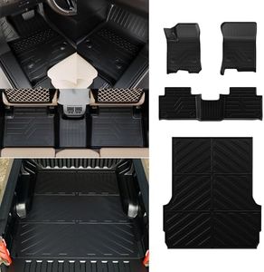 Kingna Floor Mats Compatible with 2023 2024 2025 Chevrolet Colorado and GMC Canyon Truck Mat Short Bed Mat Bed Liner All Weather TPE Truck Liner 2024 Chevy Colorado Accessories (Floor Mats+Bed Mat)