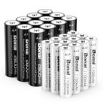 AA AAA Rechargeable Batteries Mixed Pack of 24, BONAI Pre-Charged 1.2V Ni-MH Rechargeable Batteries 12 x 2800mAh AA Batteries & 12 X 1000mAh AAA Batteries