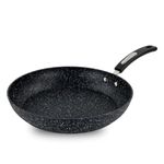 Scoville NEVERSTICK 30cm Frying Pan, Large Non-Stick Frying Pan, 12" Diameter, Suitable for All Hobs Including Induction, Rapid Heat Distribution, Perfect for Frying Eggs, PFOA Free, Aluminium, Black