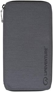 Lifeventure RFID Protected Large Travel Wallet — Zip Bifold Wallet and Passport Holder for Travel, Eco-Friendly, Recyclable Material (Grey)