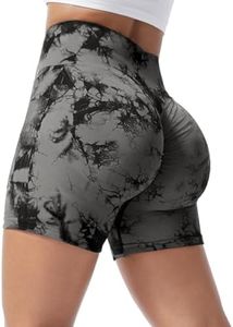 Lishang Short de Sport Femme à Taille Haute Collants Course Leggings Push Up Shorts Pantalon Anti Cellulite Booty Scrunch Butt Legging Lift Yoga Pantalon Sport Opaque pour Gym Fitness Jogging Running