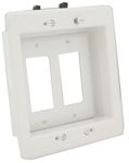 Arlington LVU2W-1 Recessed Low Voltage Mounting Bracket with Paintable Wall Plate, 2-Gang, White