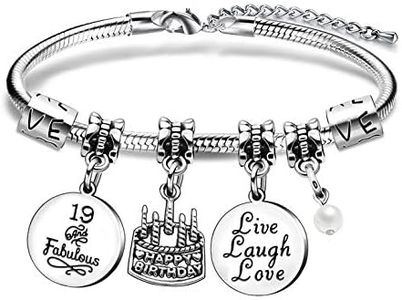 lauhonmin Ages 10 to 70 Birthday Charm Bracelets for Women Birthday Gifts for Her Christmas New Year (19)