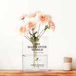 Noa Store Book Vase for Flowers, 7.8"x5.9"x1.5" - Aesthetic Clear Book Shaped Unique Vase - Decorative Transparent Bookshelf Decor for Floral Arrangement - Modern and Artistic