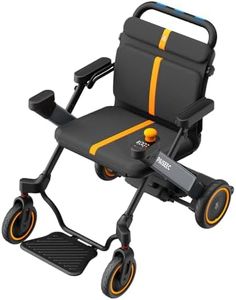 Foldable Electric Wheelchair Rollator Walker Combo for Adults & Seniors, Lightweight Motorized Transport Wheelchair with PAi Smart Safety System, Airline Approved, Travel Size, 18 Miles Range, Grey
