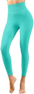 Homma Capri Yoga Pants for Women Scrunch Butt Lifting High Waist Workout Leggings Tummy Control Gym Leggings, Ankle-blue Turquoise, Large