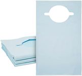 Wellbrite 100-Pack Disposable Plastic Bibs for Adults and Senior Citizens for Mess-Free Eating, Accidental Stains and Spills, Single-Use Clothing Protectors (Blue, 23.6x15.5 in)