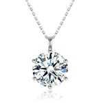 BLIVSTAR Moissanite Necklaces for Women 925 Sterling Silver Necklace with Moissanite Diamond 18K Plated Pendant Dainty Jewelry Gift for Women Men Mom Girls (6C Silver)