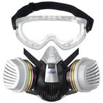 Dräger X-plore 3300 half mask set for chemical work with X-pect 4400 goggles & ABEK1 Hg P3 combi filter, protection against vapours, gases, particles & dust, size L