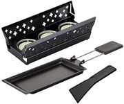 KUHN RIKON Candle Light Mini Swiss Cross Raclette Set, Black, Non-Stick Grill Pan with Tea Light