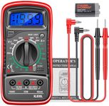 Digital Multimeter Smart Measure DC AC Ohm Volt Amp Tester, Voltage 2000 Counts, Current, Resistance, Continuity, LCD Display Backlight for Home/Auto-Ranging Voltmeter (Battery included)