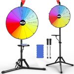 GSOW 16” Color Prize Wheel, 12 Slots Spinning Wheel with Folding Tripod Floor Stand, Editable Raffle Wheel Spinner with Tray Dry Erase Markers & Eraser, for Carnival Trade Show Fortune Spinning Game