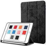 DuraSafe Cases for iPad Mini 5th Gen 2019 7.9 Inch [ Mini 5 ] A2133 A2124 A2126 MUXH2HN/A MUXF2HN/A MUXG2HN/A Protective Durable Shock Proof TPU Silicone Back Case with Pencil Holder - Denium Black