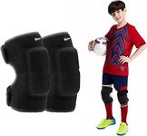 EULANT Volleyball Knee Pad for Kids, Soft Adjustable Children Kneepads with Thick Sponge, Protective Knee Brace for Soccer Tennis Running Cycling Dance,Black M