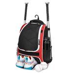 LARIPOP Youth Baseball Bag - Bat Backpack for Softball and T-ball Gear with Separate Shoe Compartment, Adult Softball Bag for Baseball Glove Helmet and Accessories with Large Compartment Fence Hooks