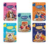 PETS EMPIRE Moochie Wet Dog Food Combo, Grain Free Gavy Meal, No Artificial Flavours, High Protein Dogs Gravy Foods, Non-Vegetarian Pet Meals, All Flavour Mix for Dogs, Puppy (85g X 60)