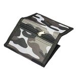 ZHONYEE RFID Slim Camouflage Wallet for Kids/Trifold Wallets for Men/Mini Trifold Coin Purse with Zipper for Kids - Gray