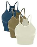 ODODOS Women's Crop 3-Pack Washed S
